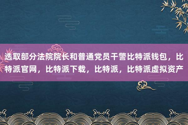 选取部分法院院长和普通党员干警比特派钱包，比特派官网，比特派下载，比特派，比特派虚拟资产