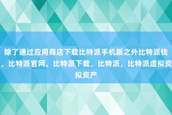 除了通过应用商店下载比特派手机版之外比特派钱包，比特派官网，比特派下载，比特派，比特派虚拟资产