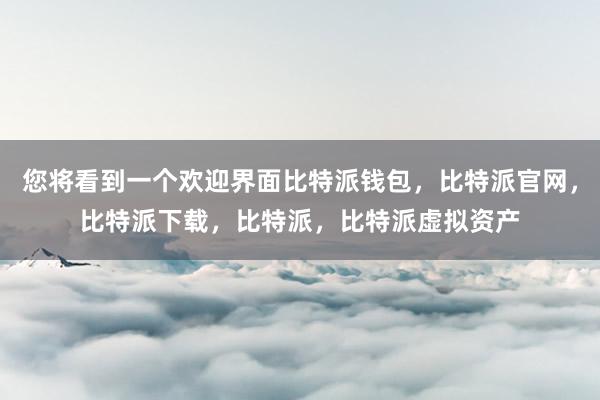 您将看到一个欢迎界面比特派钱包，比特派官网，比特派下载，比特派，比特派虚拟资产