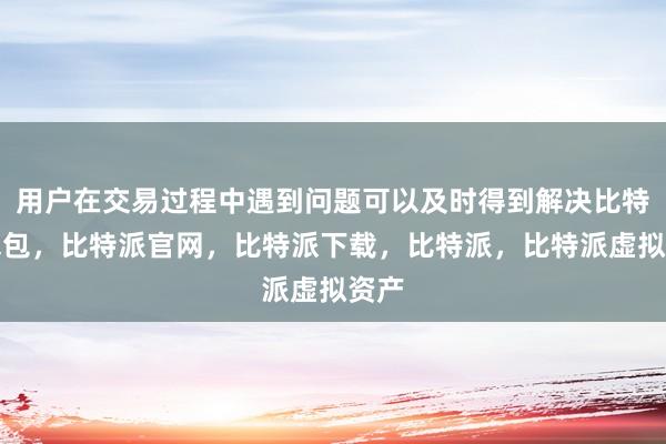 用户在交易过程中遇到问题可以及时得到解决比特派钱包，比特派官网，比特派下载，比特派，比特派虚拟资产