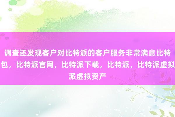 调查还发现客户对比特派的客户服务非常满意比特派钱包，比特派官网，比特派下载，比特派，比特派虚拟资产