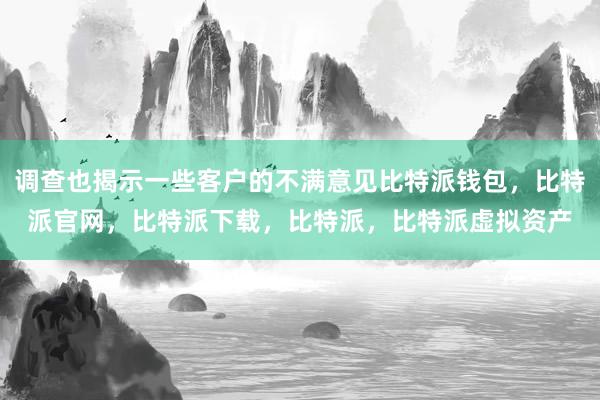 调查也揭示一些客户的不满意见比特派钱包，比特派官网，比特派下载，比特派，比特派虚拟资产