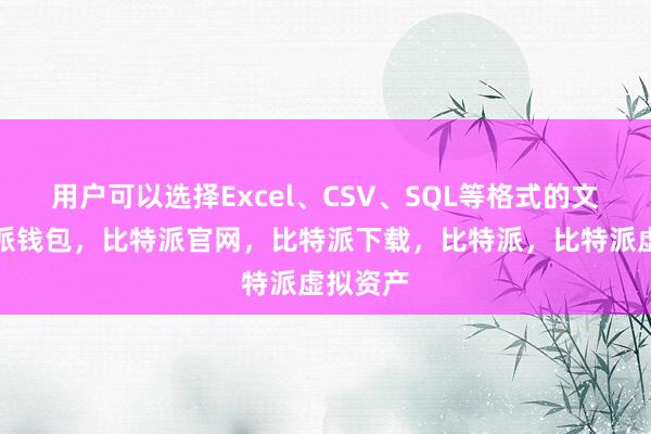 用户可以选择Excel、CSV、SQL等格式的文件比特派钱包，比特派官网，比特派下载，比特派，比特派虚拟资产