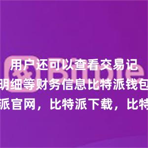 用户还可以查看交易记录、收支明细等财务信息比特派钱包，比特派官网，比特派下载，比特派，比特派虚拟资产